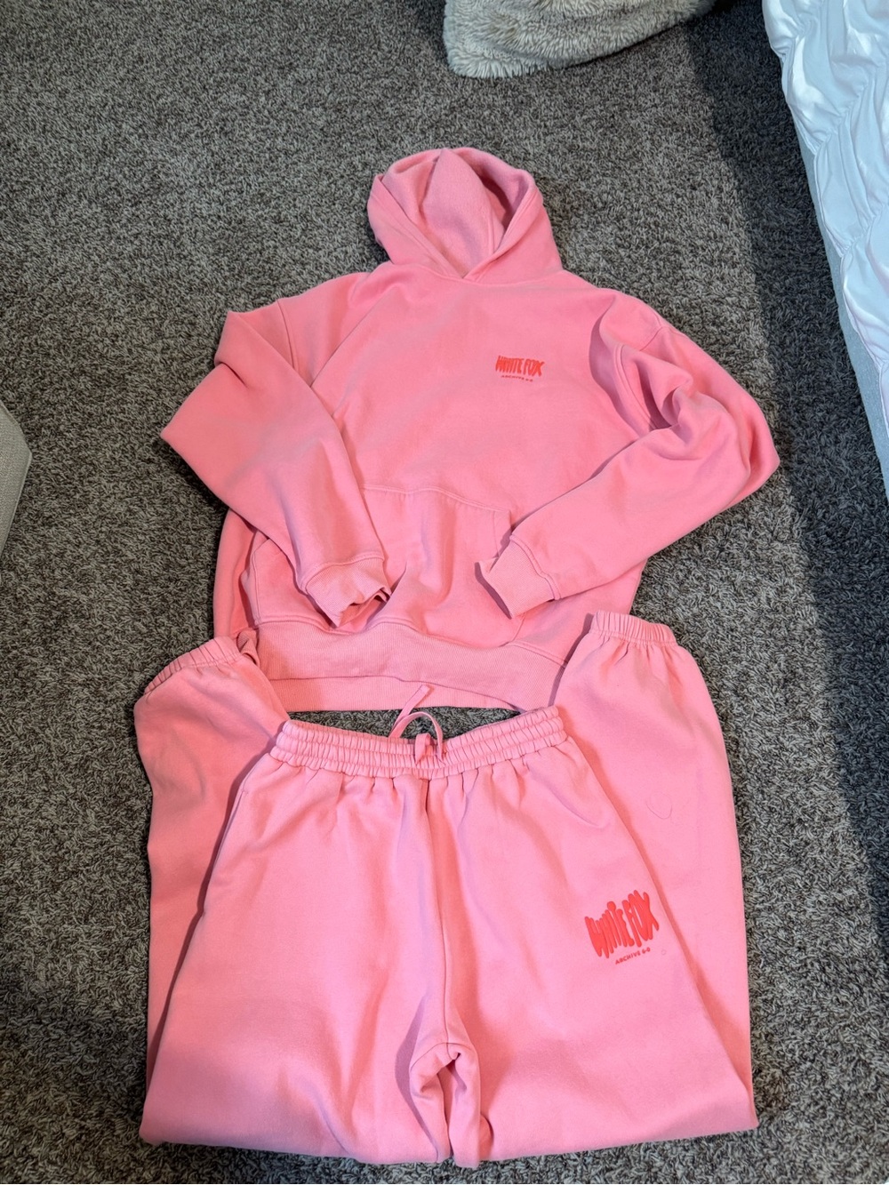 White Fox Boutique Pink Hoodie & Sweatpants Set